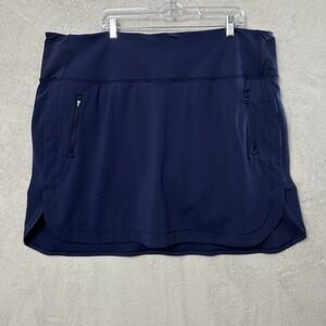 Athleta Womens Fairway Golf Skort Size 3X Navy Blue Stretch Pockets Pickleball